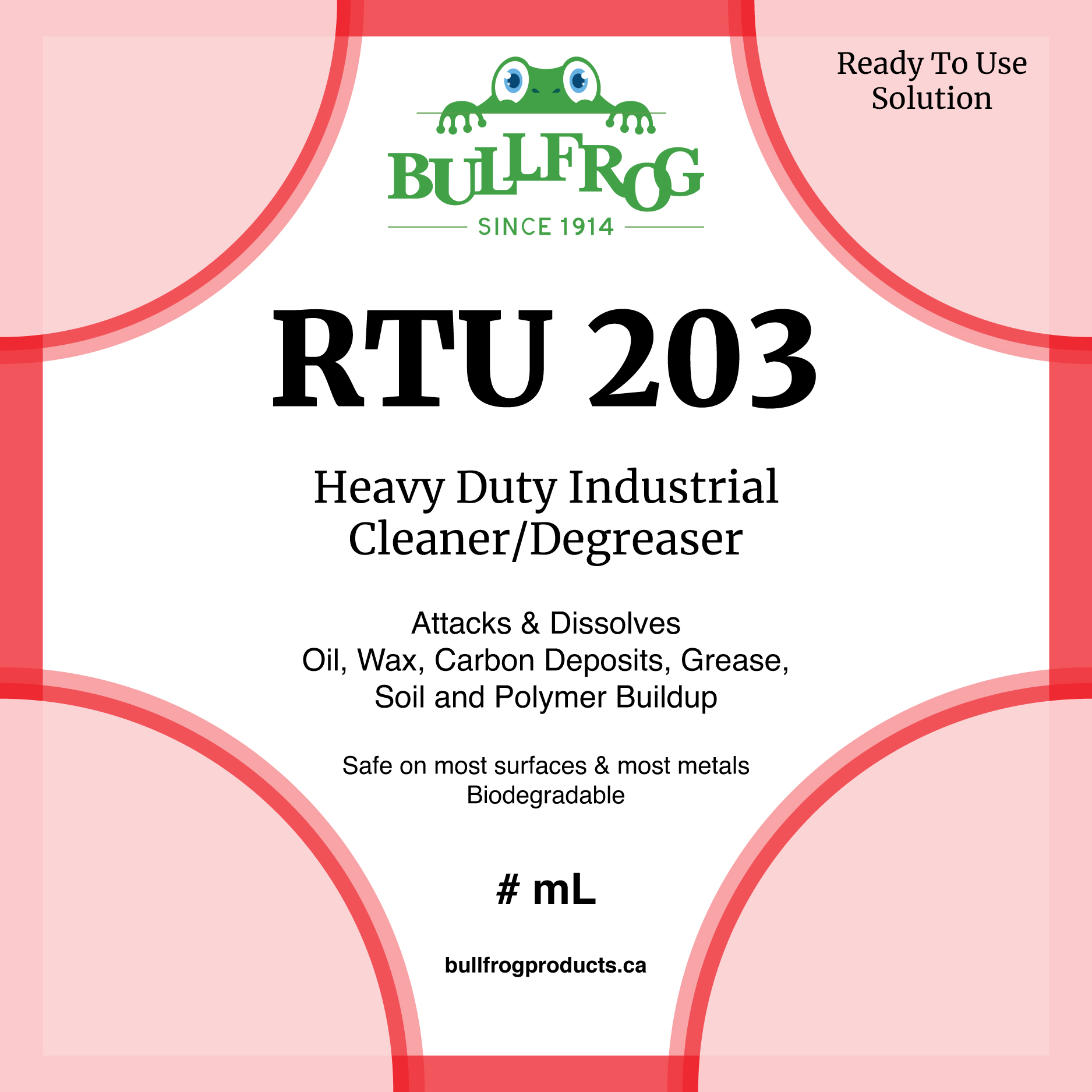RTU 203 Front Label image and 500mL product image
